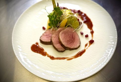 Weihnachtliches Kalnsscherzel vom Grill